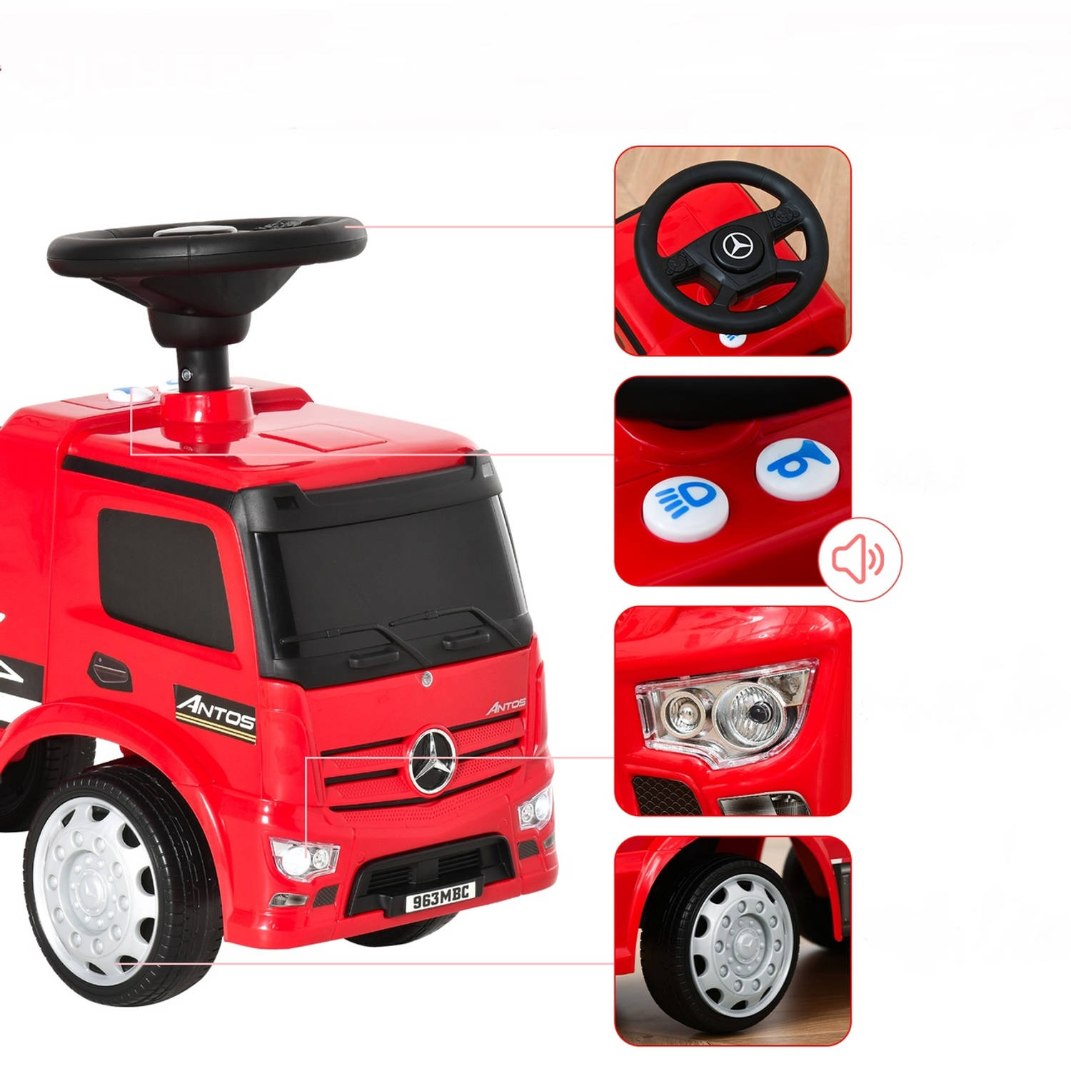 opstelling scheidsrechter Manifesteren Loopwagen - Speelgoed 1 jaar - Auto speelgoed jongens - Rood - 62,5 L x  28,5 B x 45 H cm | Blokker