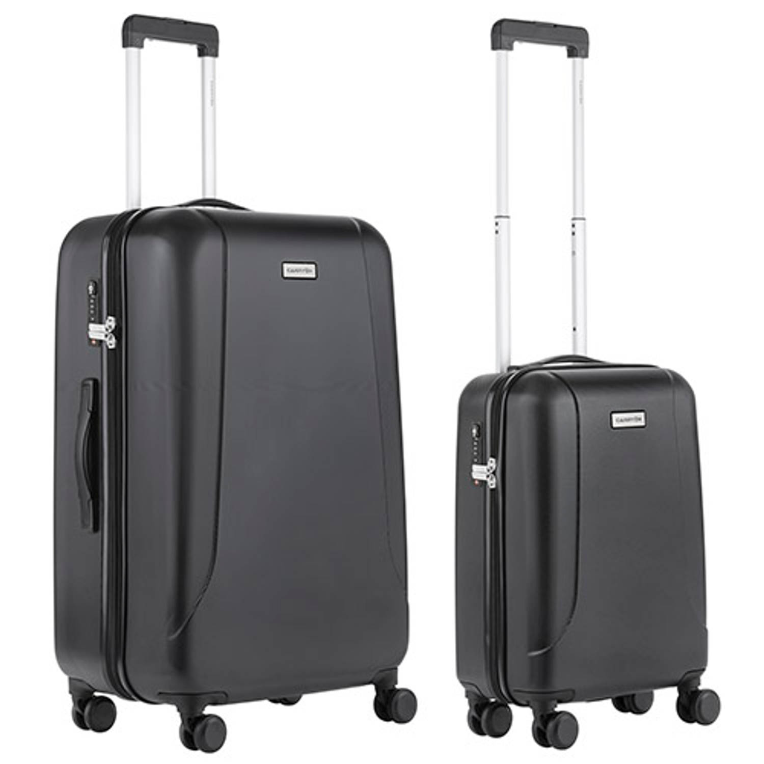 Carryon Skyhopper Kofferset Tsa Handbagage + Reiskoffer 78cm Dubbele Wielen Zwart