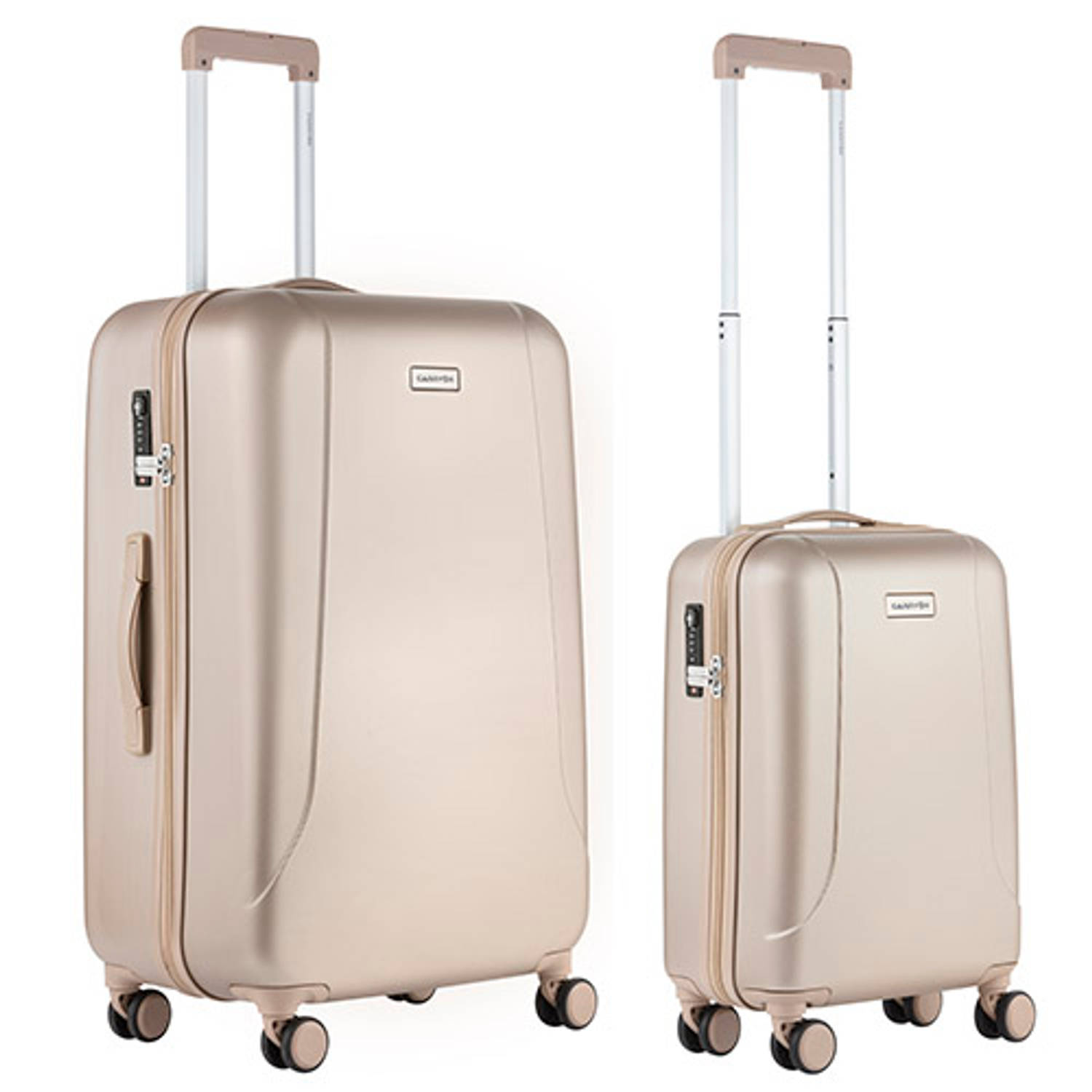 CarryOn Skyhopper Kofferset - TSA Handbagage + Reiskoffer 78cm - Dubbele wielen - Champagne