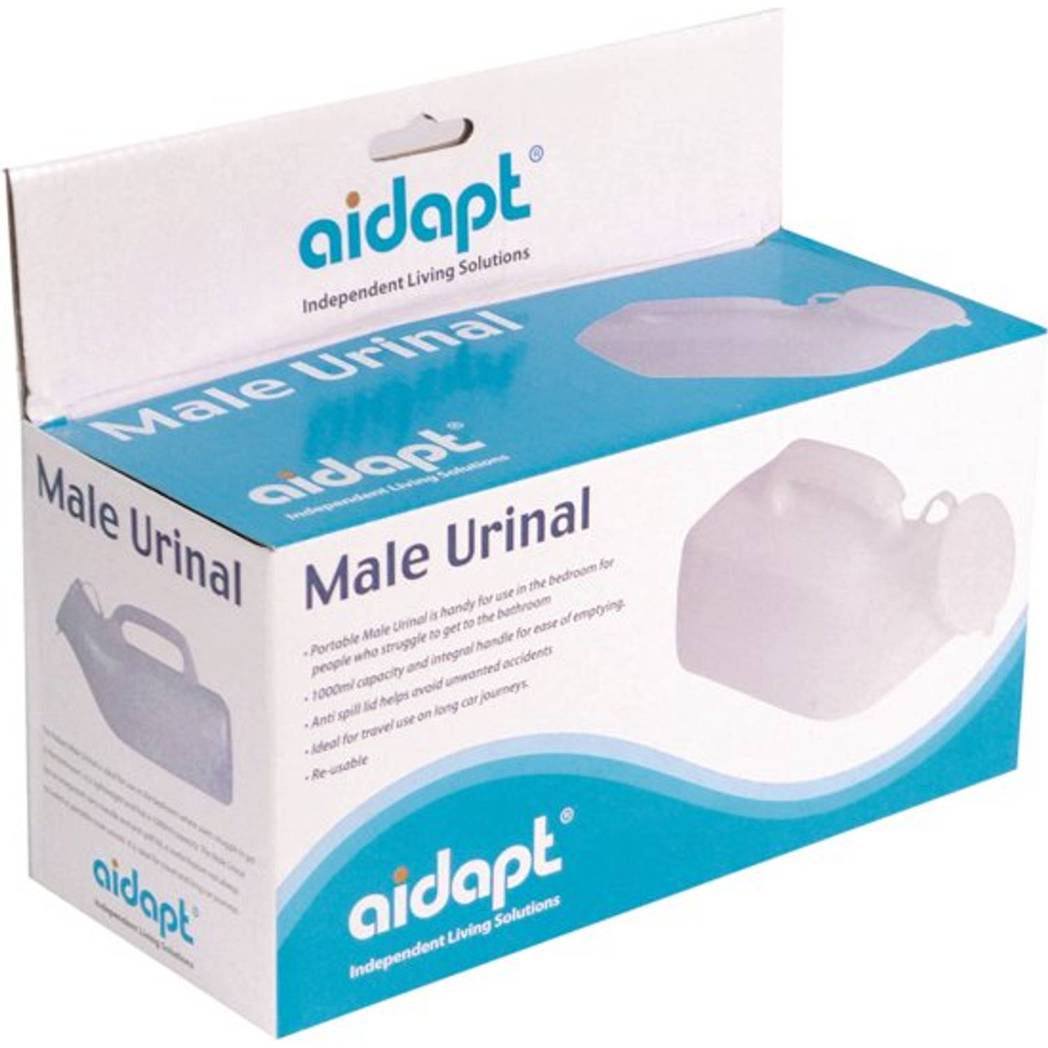 Urinaal voor mannen met gemakkelijk handvat (plasfles, bedfles)