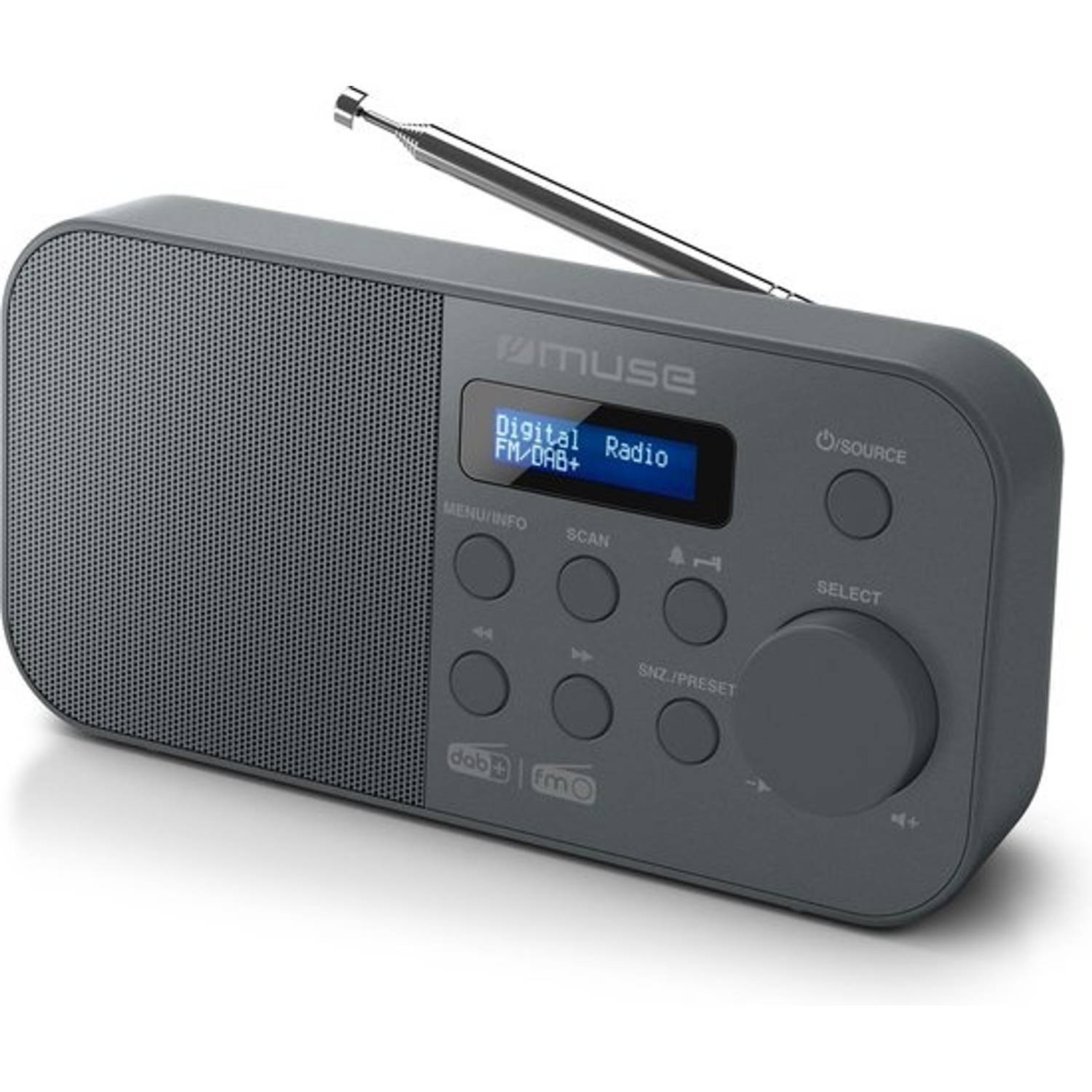 Muse M-109 DB DAB+-FM Draagbare Radio en Dubbel Alarm Zwart