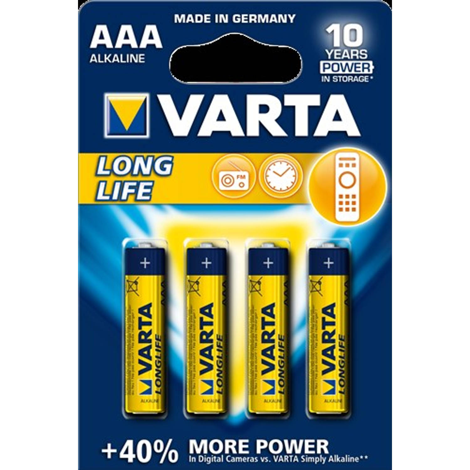 Varta Longlife Alkaline AAA/LR03 blister 4