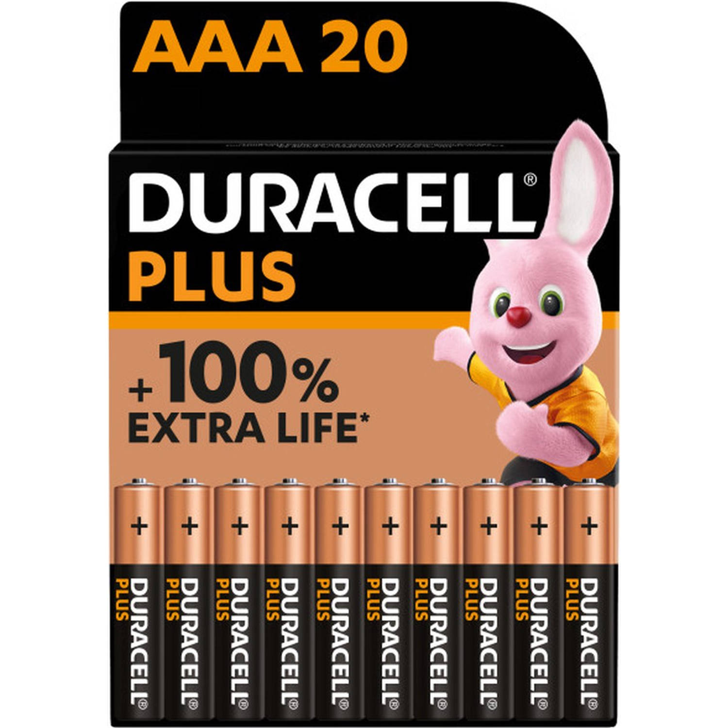 Duracell Plus Alkaline 100% AAA 20 pack (LR03)