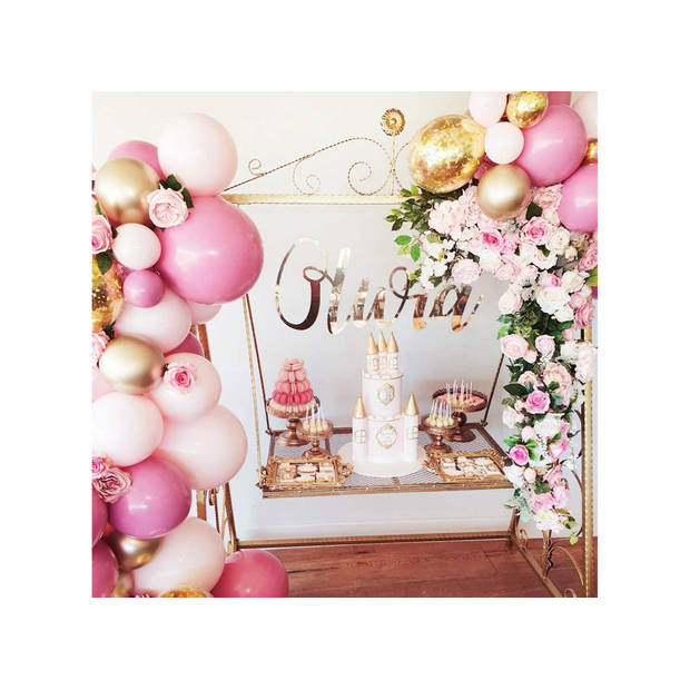 Fissaly® Pastel Ballonnenboog Macaron Roze, Grijs & Rose Goud – Ballonboog Feest Decoratie Versiering – Verjaardag