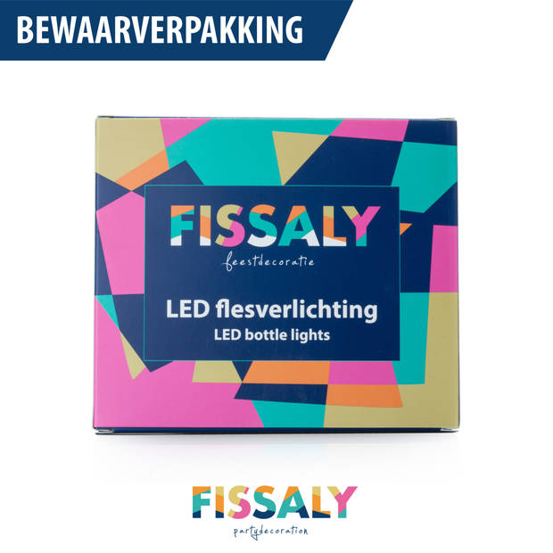 Fissaly® 10 Stuks Gekleurde Led Kurk Flesverlichting Decoratie incl. Batterijen – Feestverlichting & Sfeerlampen