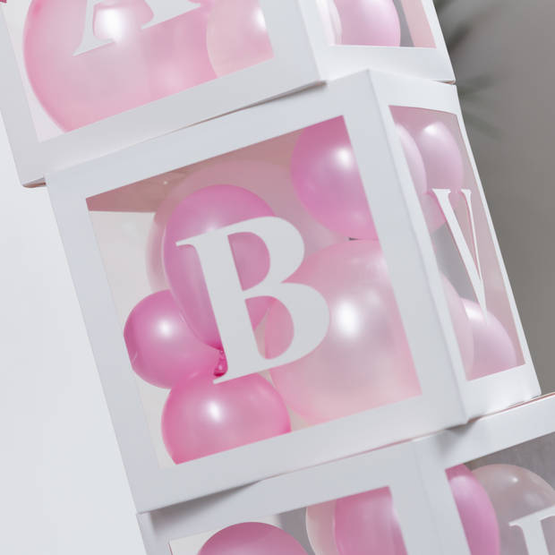 Fissaly® 58 Stuks Babyshower Meisje & Gender Reveal Versiering Dozen – Baby Girl – Mommy to Be Party - Ballonnen Pakket