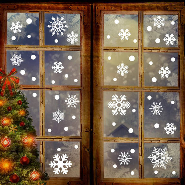 Fissaly® 294 Stickers Sneeuwvlokken Winter & Kerst Raam Decoratie – Kerstversiering voor Binnen - Raamstickers