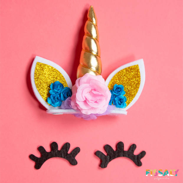Fissaly® 53 Stuks Gouden Eenhoorn Verjaardag Decoratie Versiering – Unicorn – Kinderfeest – feest