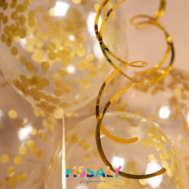 Fissaly® Verjaardag Jute Slinger met Papieren Gouden Confetti Ballonnen – Decoratie – Happy Birthday - Letterslinger