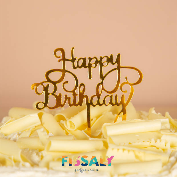 Fissaly® Verjaardag Jute Slinger met Papieren Gouden Confetti Ballonnen – Decoratie – Happy Birthday - Letterslinger