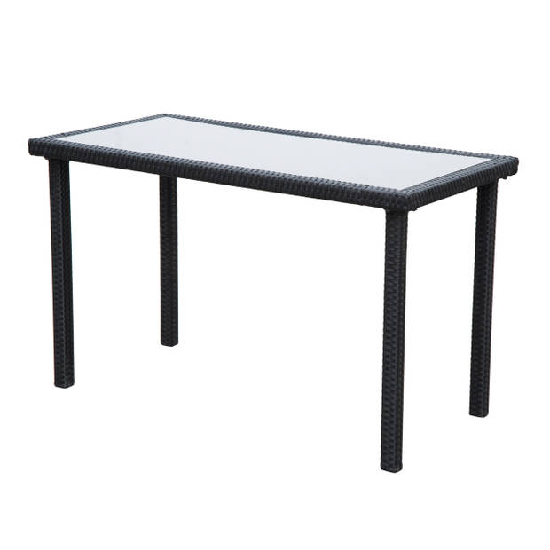 Tuinset -Tuinstoel - Tuintafel - Polyrotan - Zwart - 11 delig