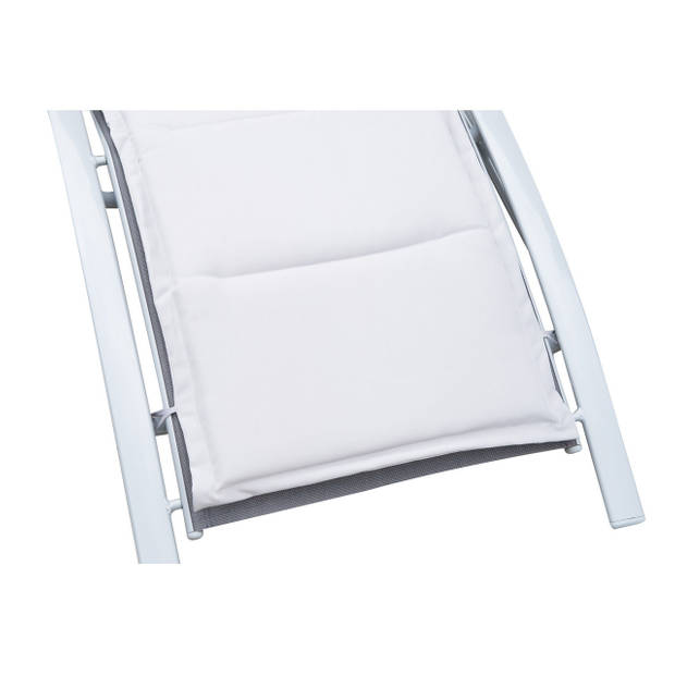 Ligbed - Tuinstoel - Ergomnomisch gevormde ligstoel - Relaxstoel Tuin - Verstelbaar - Aluminium - Grijs