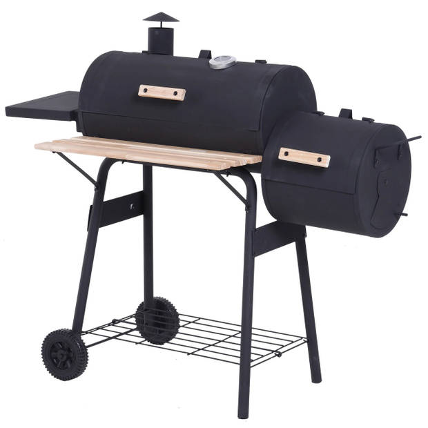 Smoker Barbecue - Houtskool grill - Smoker - Rookoven - Met schoorsteen - 124 x 53 x 108 cm