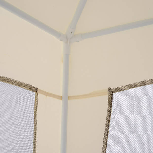 Tuinpaviljoen - Paviljoen - Partytent - 4 Klamboe mesh zijwanden - 3 x 3 m - Beige