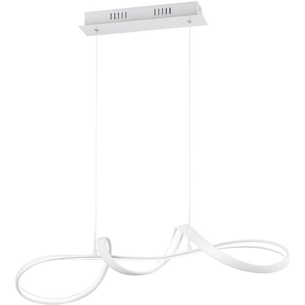 LED Hanglamp - Hangverlichting - Trion Peruino - 37W - Natuurlijk Wit 4000K - Dimbaar - Rond - Mat Wit - Aluminium