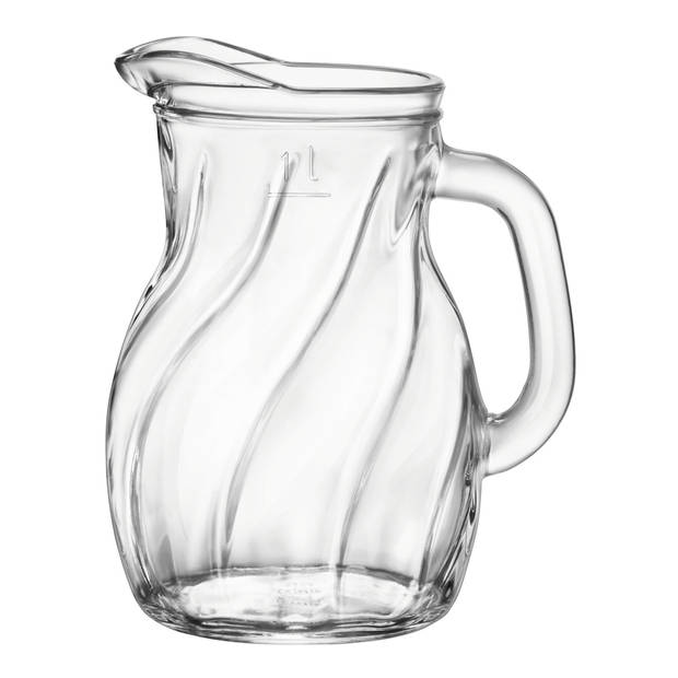 Glazen schenkkan/waterkan 1 liter - Waterkannen