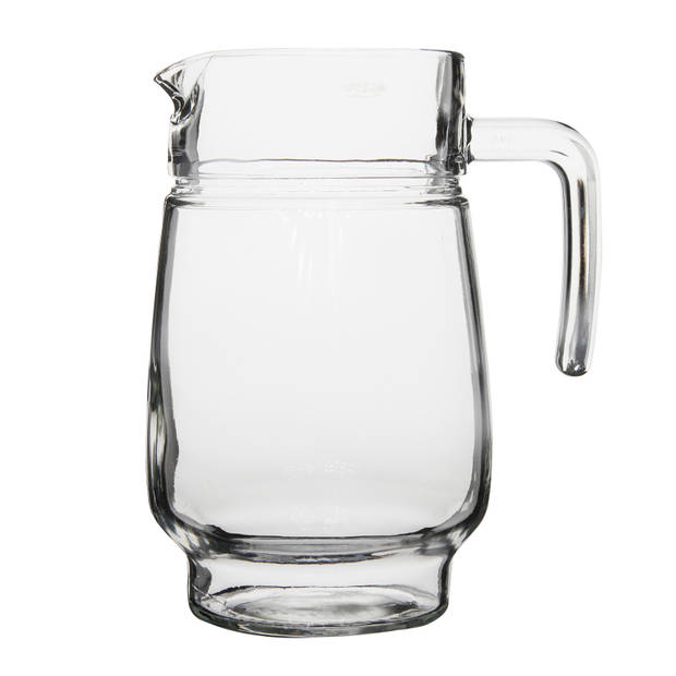 2x stuks glazen schenkkannen/karaffen 1,6 liter - Waterkannen