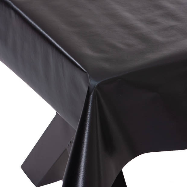 Zwarte tafelkleed/tafelzeil 140 x 250 cm rechthoekig - Tafellakens