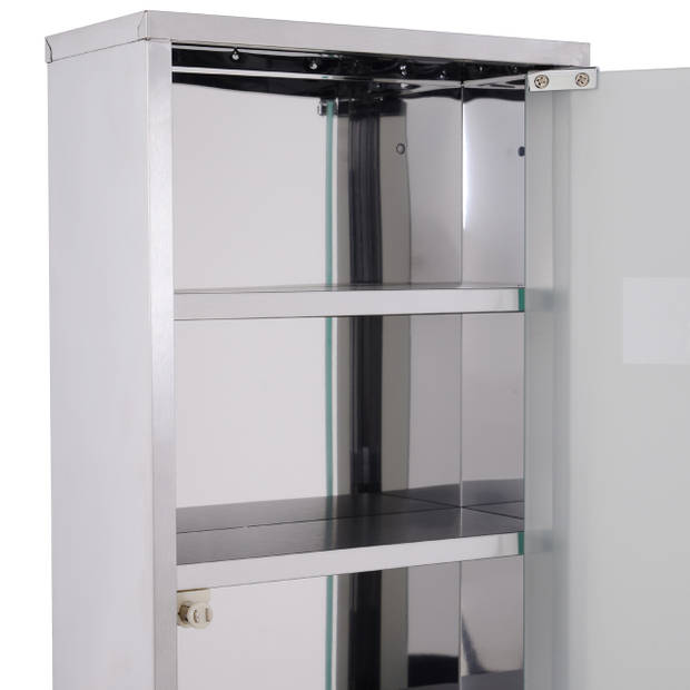 Medicijnkastje met spiegel - Kasten - Spiegelkast - RVS - B30 x D12 x H60 cm