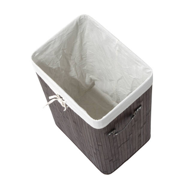 Bamboe wasmand 72 L - Luxe wasmand - Wassorteerder - Donkerbruin - L40 x B30 x H60 cm