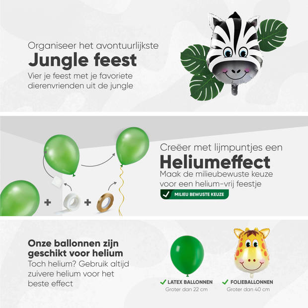 Fissaly® 67 Stuks Jungle Thema Party Verjaardag Versiering Ballonnen - Safari Decoratie Kinderfeestje – Feest