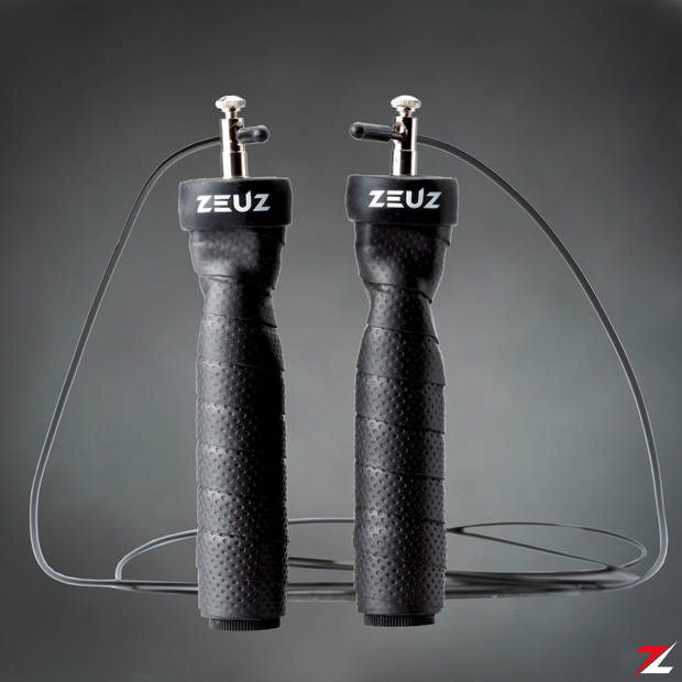 ZEUZ® Crossfit & Fitness Springtouw – Verstelbaar – Speed Rope – Volwassenen – SR-3 - Zwart