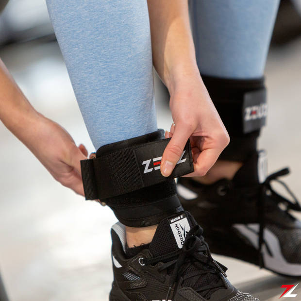 ZEUZ® 2 Stuks Enkelband Fitness – Ankle Cuff Strap – Kabelmachine - Sport Beenband Straps – Zwart