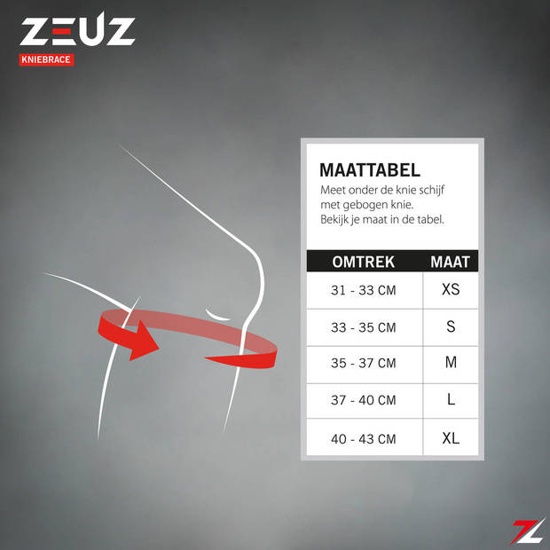 ZEUZ® 2 Stuks Premium Knie Brace voor Fitness, Crossfit & Sporten – Knieband - Braces – 7 mm - Maat XL