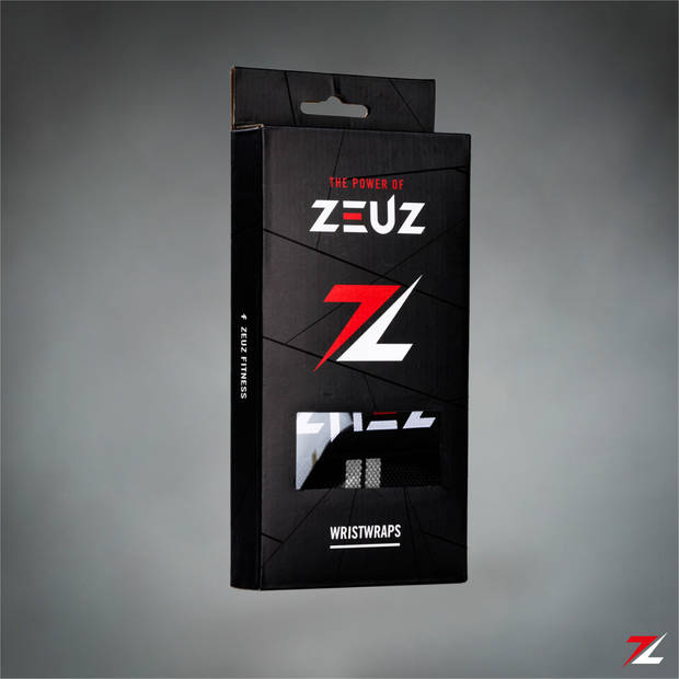 ZEUZ® 2x Fitness & CrossFit Polsband - Wrist wraps – Krachttraining – Polsbrace – Grijs & Zwart