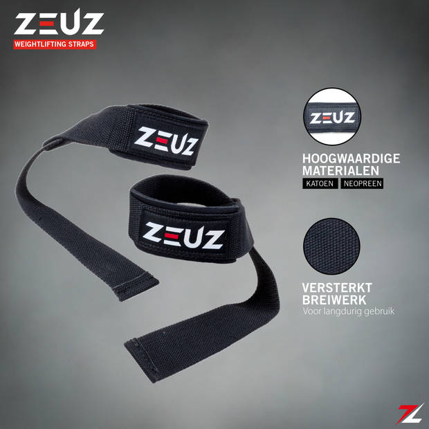 ZEUZ® 2 Stuks Lifting & Weightlifting Straps voor Fitness & Crossfit Krachttraining – Gewichichtheffen & Deadlift