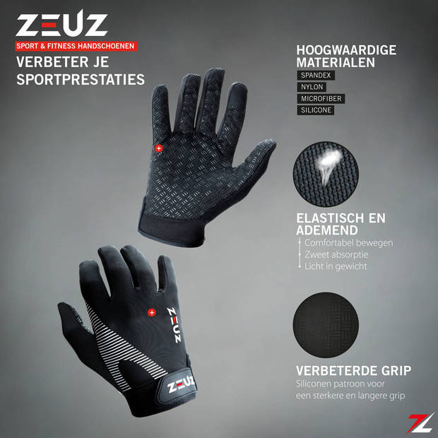ZEUZ® Sport, Crossfit & Fitness Handschoenen Heren & Dames – Krachttraining - Maat L