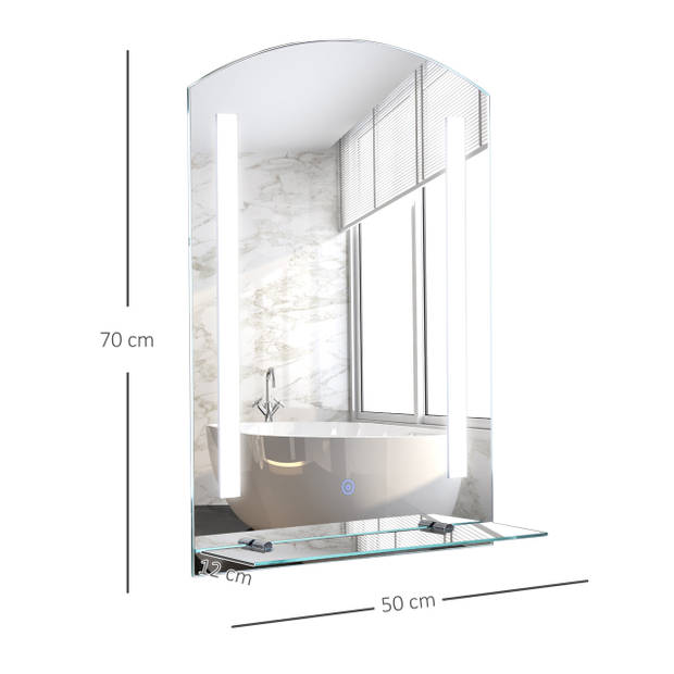 Badkamerspiegel met LED-lichtstrips - Badkamer accessoires- Spiegel met verlichting - Wandspiegel - Spiegelkast - 50...