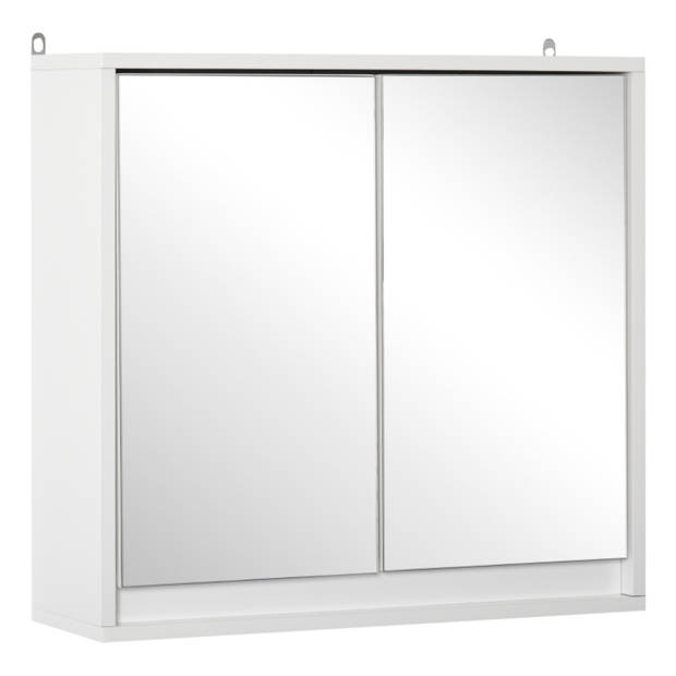 Spiegelkast - Spiegelkast badkamer - Spiegel - Wit - B48 x D14,5 x H45 cm