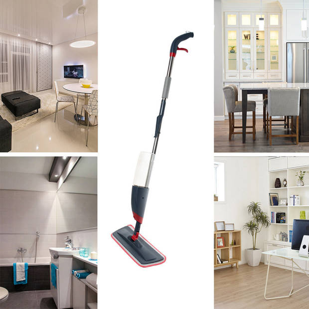 Vloerwisser - vloerwisser met steel -vloerwisser met spray - Mop - Dweil - 38 cm wisbreedte