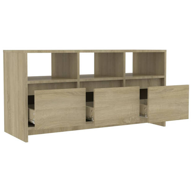 vidaXL Tv-meubel 102x37,5x52,5 cm bewerkt hout sonoma eikenkleurig