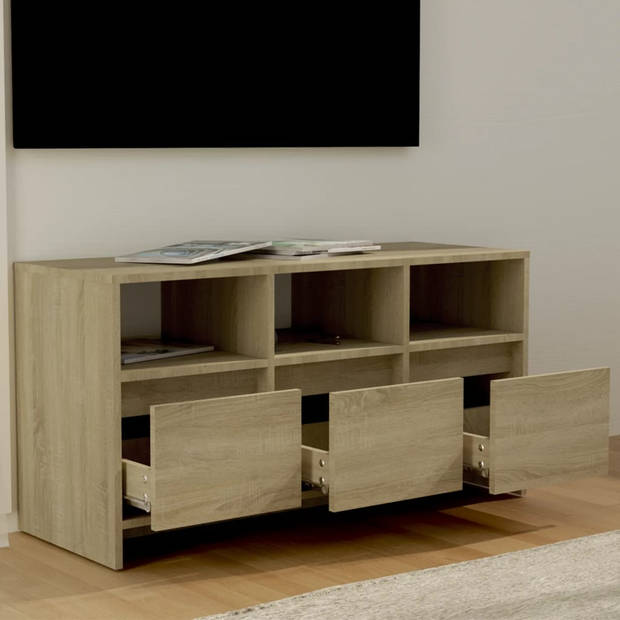 vidaXL Tv-meubel 102x37,5x52,5 cm bewerkt hout sonoma eikenkleurig