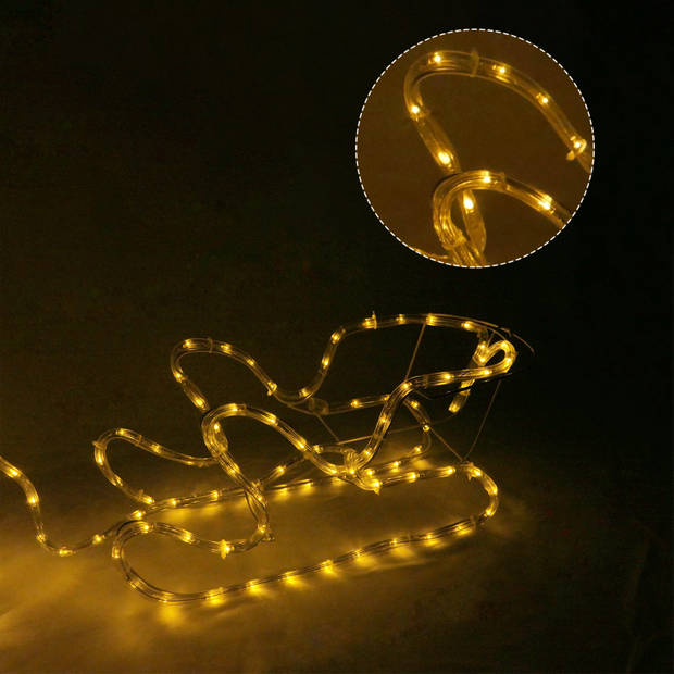 MaxxHome Kerstverlichting - Rendier met Slee - Warm Wit lichtslang - 504 lampjes - 208x28cm