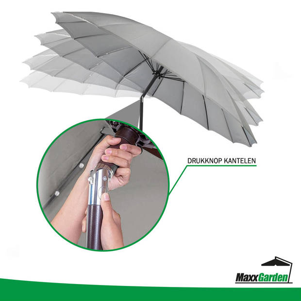 MaxxGarden Shanghai Parasol - Luxe Tuin en Balkon Parasol - 270 cm (antraciet)