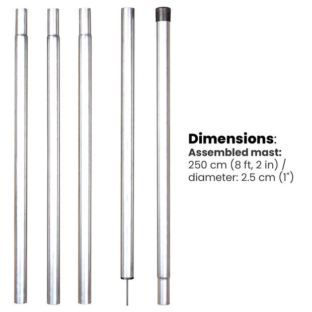 MaxxGarden Schaduwdoek - Paal Mast voor zonnezeil - Metaal