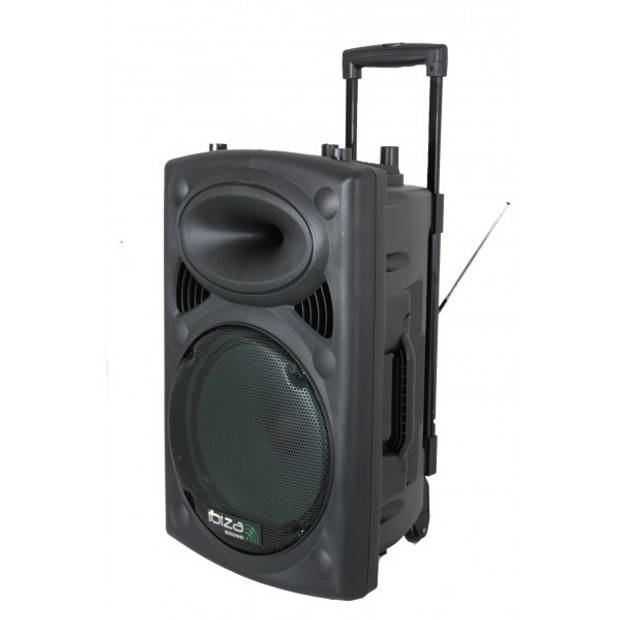 Ibiza Sound PORT15VHF-BT 800 Watt Draagbaar PA systeem met USB-MP3, REC, VOX,Bluetooth - Zwart