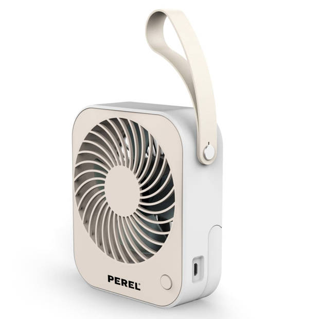 Perel Ventilator USB draagbaar cr??me en wit