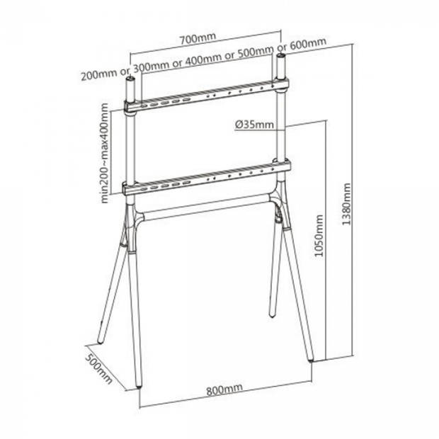 Tv beeldscherm vloerstandaard statief studio schildersezel design - tot 70 inch