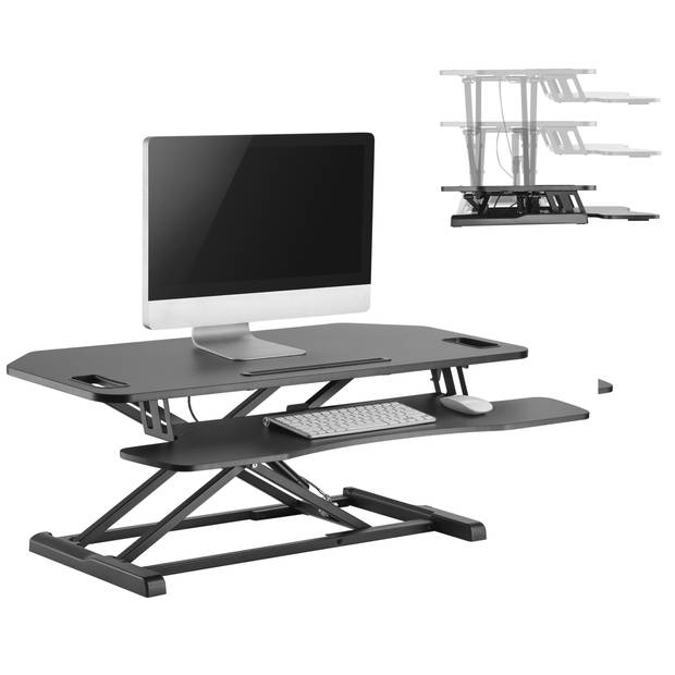 Bureau verhoger zit sta werkplek - ergonomisch hoogte verstelbaar bureau - 95 cm breed