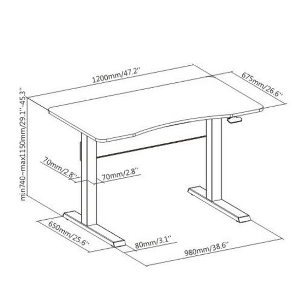 Bureau zit sta - laptop computertafel - in hoogte verstelbaar - 120 x 67.5 cm