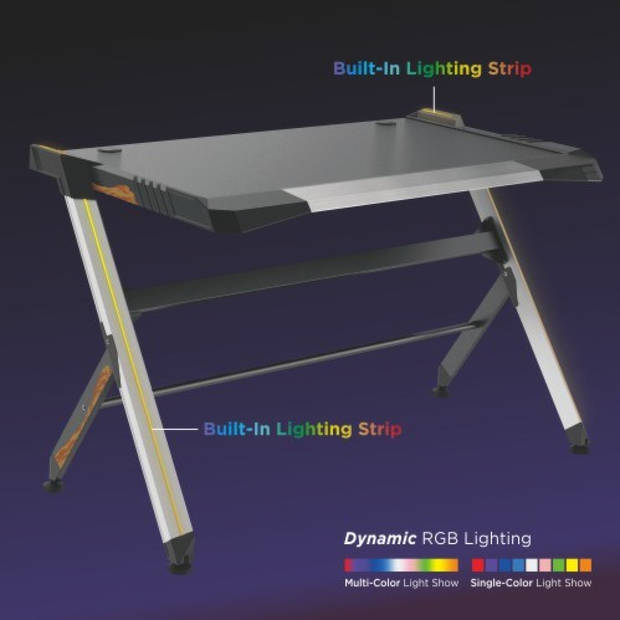 Game bureau tafel Thomas design - met led verlichting - gaming desk set up