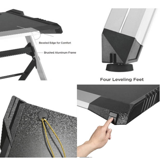 Game bureau tafel Thomas design - met led verlichting - gaming desk set up