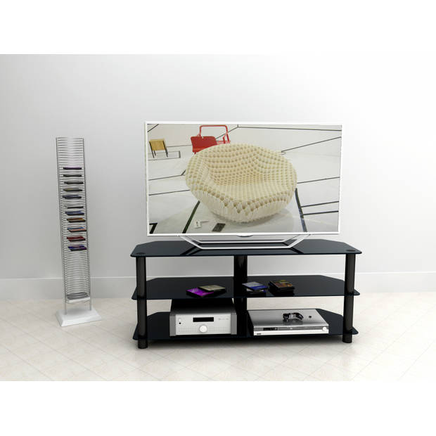 TV kast meubel - TV dressoir - audio meubel - 90 cm breed - zwart