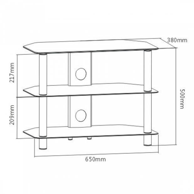 TV kast meubel - TV dressoir - audio meubel - 65 cm breed - zwart