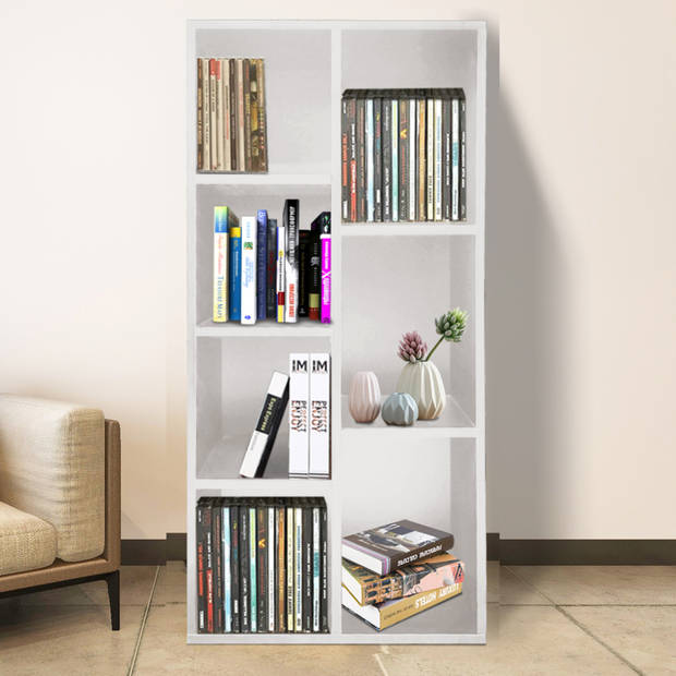 Boekenkast - open vakkenkast - wandkast - 130 cm hoog - wit