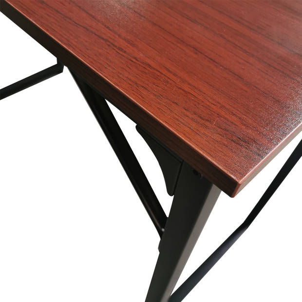 Bureau Stoer - laptoptafel - computertafel - industrieel vintage - zwart metaal bruin hout